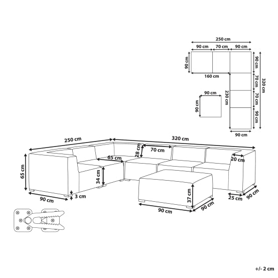 Gartenlounge-Set ZEN – 7 Sitzplätze