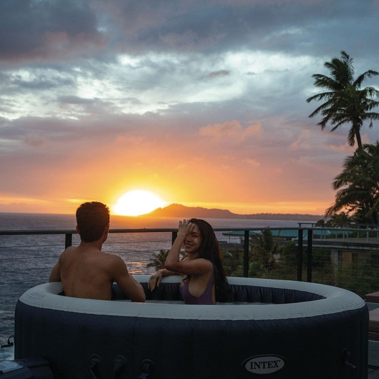 Aufblasbarer Whirlpool Marineblau – 4 Personen + Thermoabdeckung