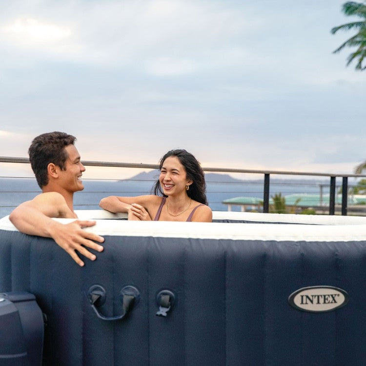 Aufblasbarer Whirlpool Marineblau – 4 Personen + Thermoabdeckung