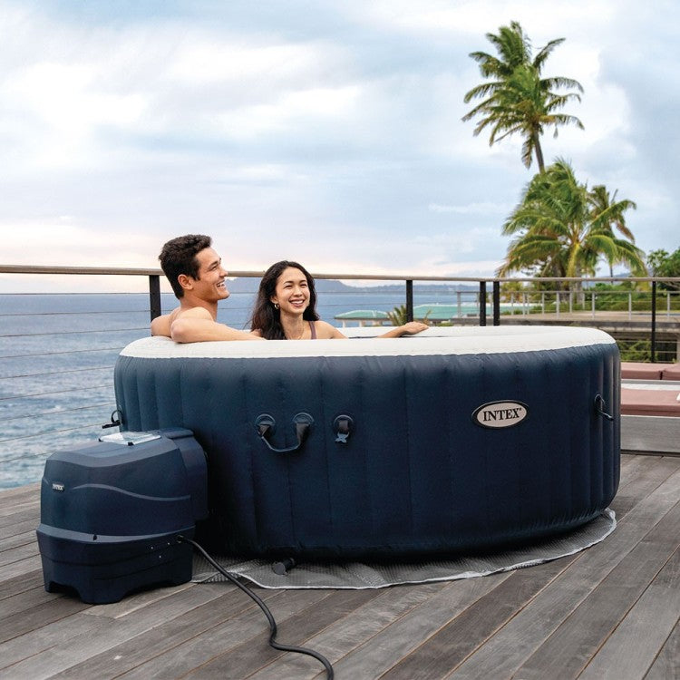 Aufblasbarer Whirlpool Marineblau – 4 Personen + Thermoabdeckung