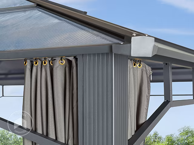 Gartenpavillon Sunset Deluxe, festes Dach, 3×4 m