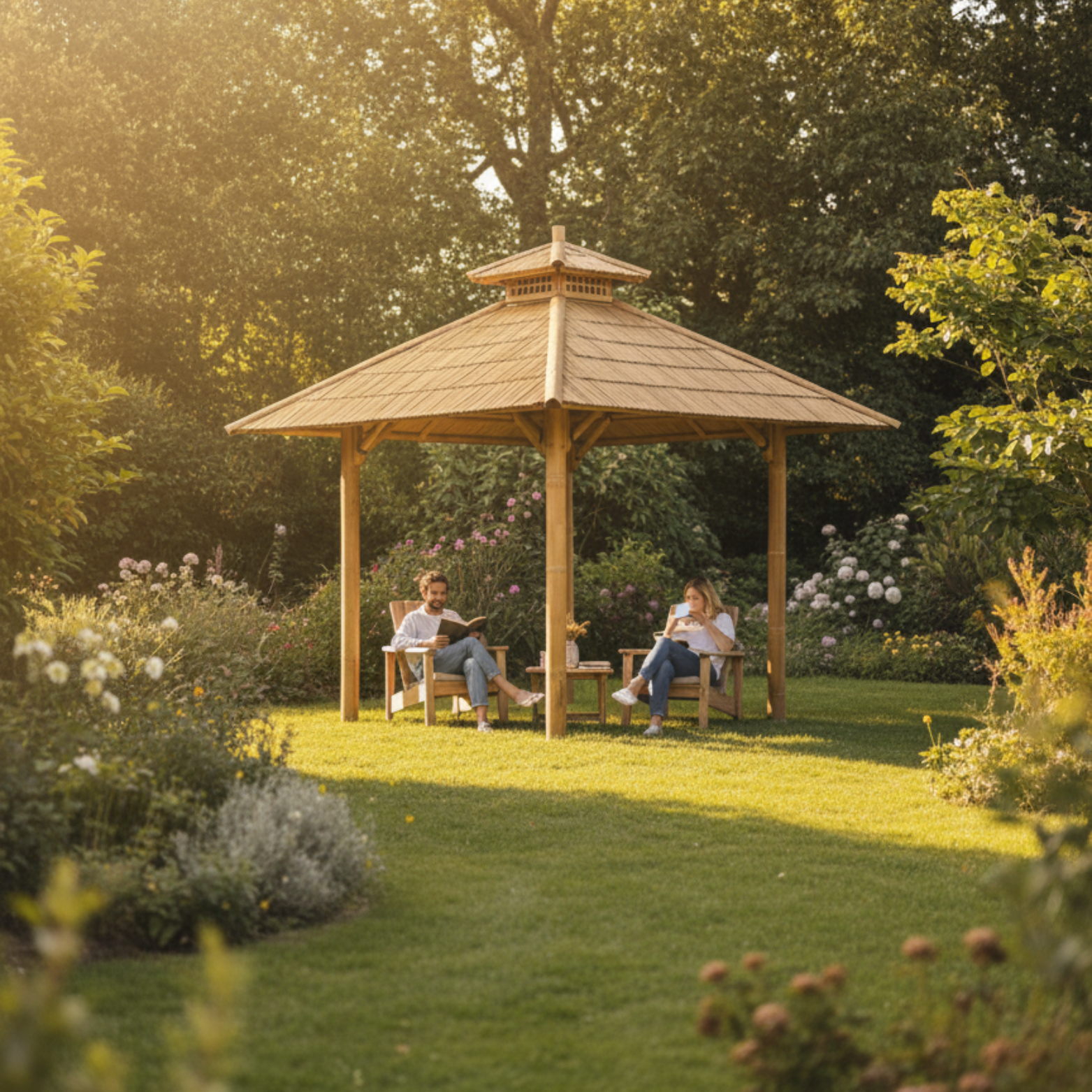 Bambus-Paillote für den Garten | Gazebo & natürliche Pergola