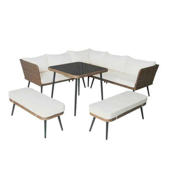 Gartenlounge-Set RAYON – 9 Sitzplätze