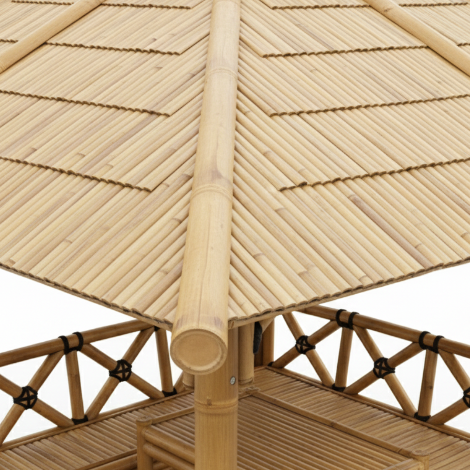 Bambus-Paillote mit Sitzbänken M1 | Gazebo & Pergola