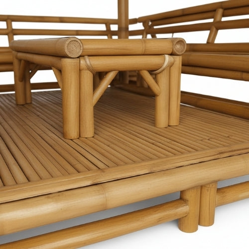 Bambus-Paillote mit Sitzbänken M2 | Gazebo & Pergola