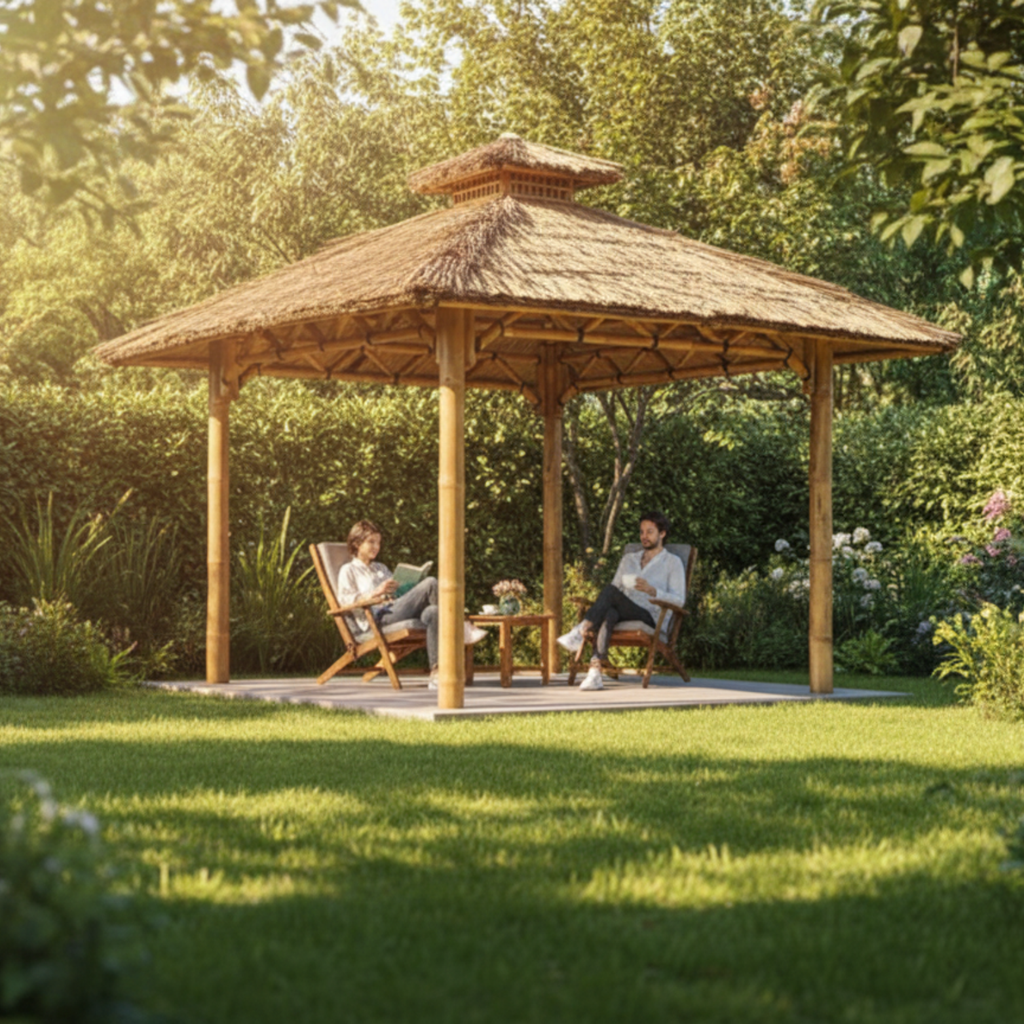 Bambus-Paillote für den Garten | Gazebo & natürliche Pergola