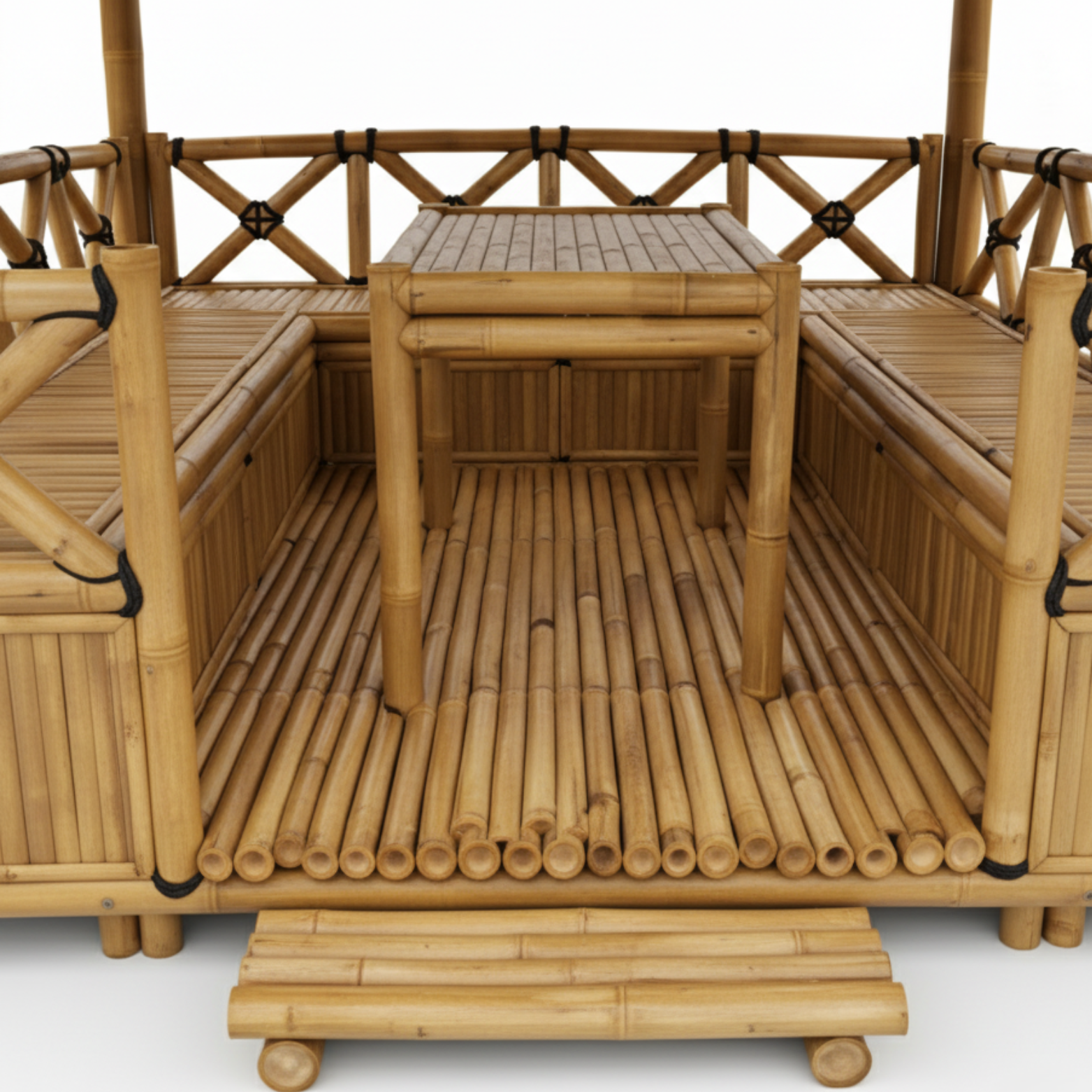 Bambus-Paillote mit Sitzbänken M1 | Gazebo & Pergola