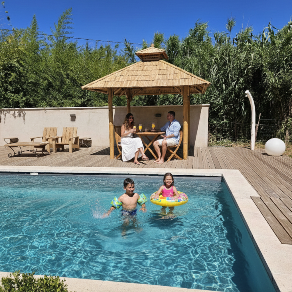 Bambus-Paillote für den Garten | Gazebo & natürliche Pergola