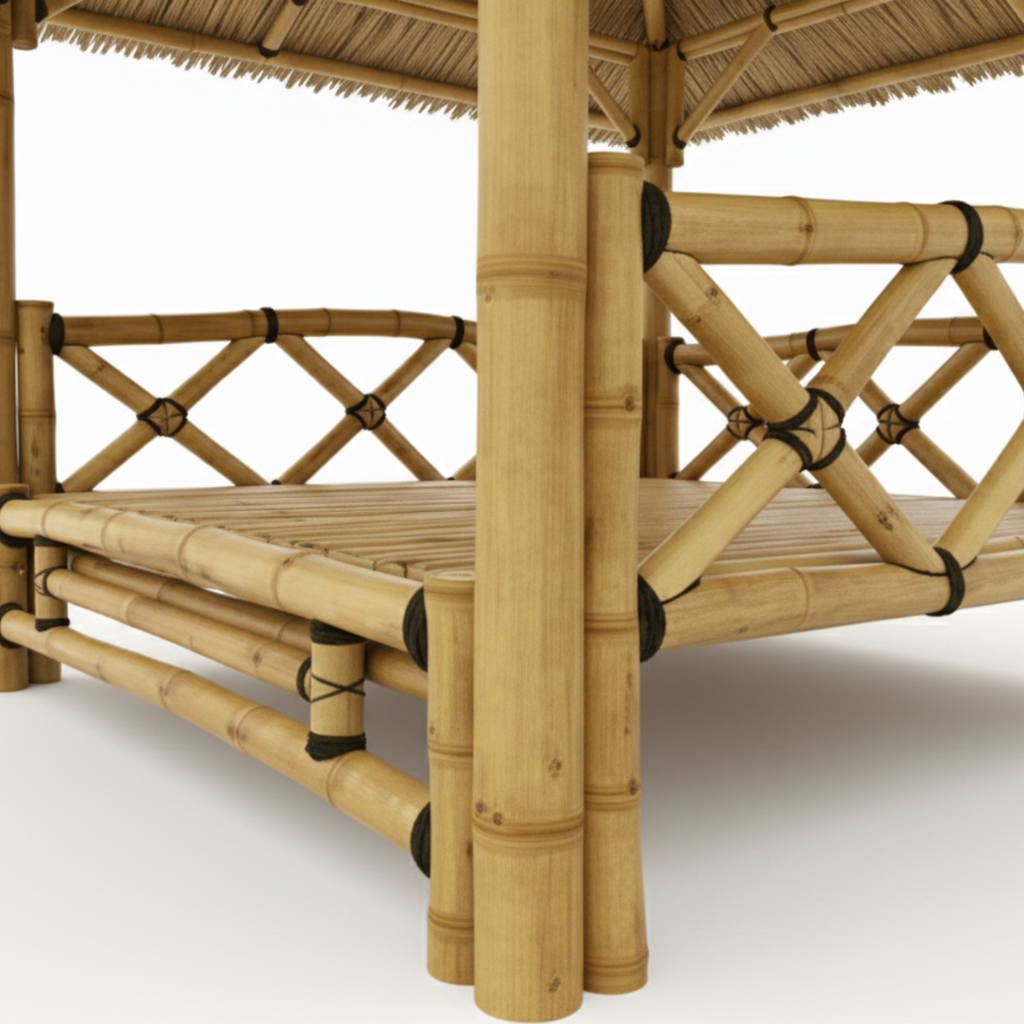 Bambus-Paillote mit erhöhtem Boden | Gazebo & Pergola