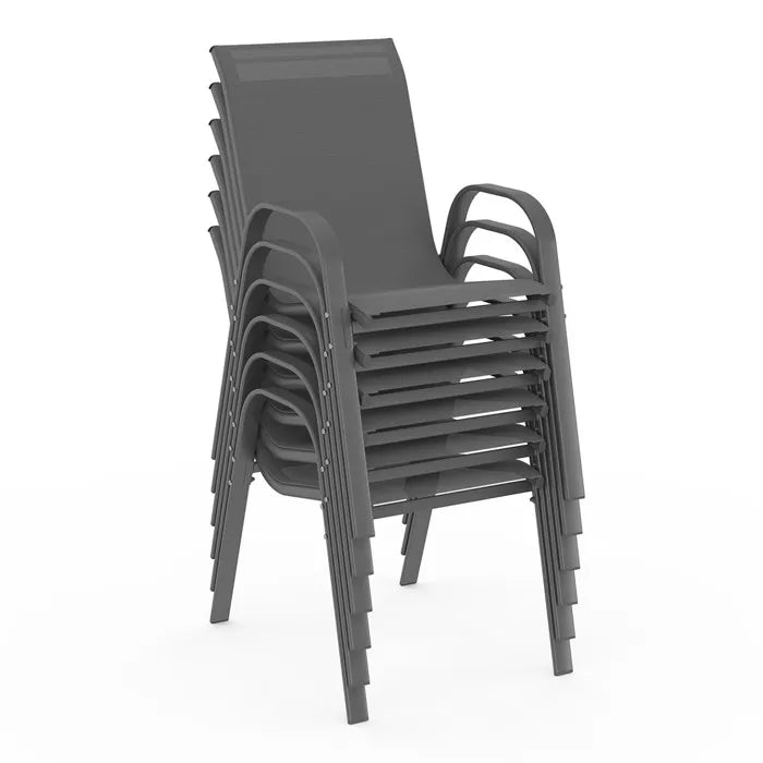 Gartenmöbel-Set MADRID – Tisch 190 cm und 8 stapelbare Stühle