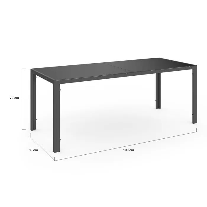 Gartenmöbel-Set MADRID – Tisch 190 cm und 8 stapelbare Stühle