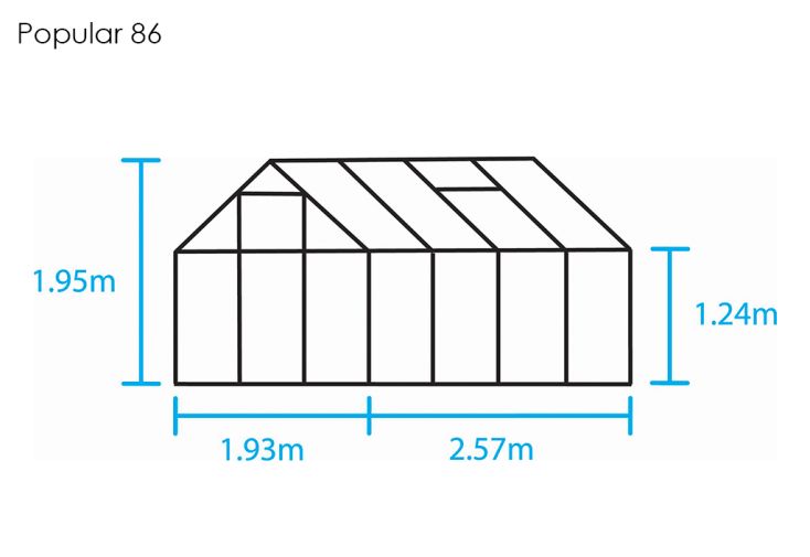 Garten-Gewächshaus POPULAR – 5 m², Gartenglas