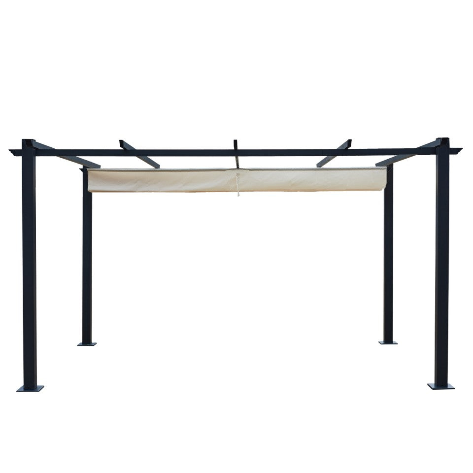 Pergola aus Aluminium, 3×4 m, mit ausziehbarem Schiebedach